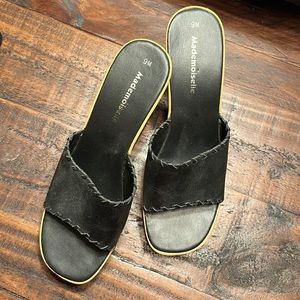 Black platform sandals, size 9M.